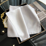 Latest Women's Solid Silk Shawl Hijabs Pashmina Foulard Bandana Bandannas Popular Sunscreen Headcloth 60cm Square Scarf