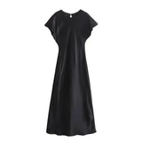 TRAFSHE Midi Satin Dress Woman Long Dresses For Women Chic And Elegant Evening Dresses Female Party Dress