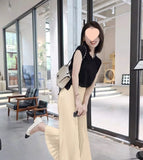 Classical Pleated High Waist Midi Skirt for Women Summer Autumn New Style Slimming Versatile Polyester Fiber A- Line Skirt