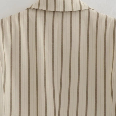 Lady Commute Or High Street Striped Blazer Women's Single-breasted Slim Blazer 2025 Spring Fashion Simple Modern Blazer