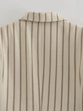 Lady Commute Or High Street Striped Blazer Women's Single-breasted Slim Blazer 2025 Spring Fashion Simple Modern Blazer