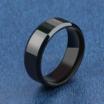 Charm Stainless Steel Black Ring Wedding Band Men Women Matte Jewelry