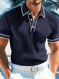 Men's Polo Short-sleeved Shirt Solid Color For Men Business Casual And Trendy Summer New Men's Short-sleeved Polo Shirt