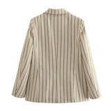 Lady Commute Or High Street Striped Blazer Women's Single-breasted Slim Blazer 2025 Spring Fashion Simple Modern Blazer