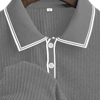 Men's Polo Short-sleeved Shirt Solid Color For Men Business Casual And Trendy Summer New Men's Short-sleeved Polo Shirt