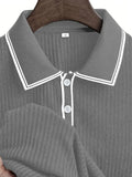 Men's Polo Short-sleeved Shirt Solid Color For Men Business Casual And Trendy Summer New Men's Short-sleeved Polo Shirt