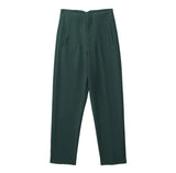 TRAFZA Women Elegant Solid Pencil Pants High Waist Pant For Women Casual Streetwear Woman Trousers Office Wear Chic Pant