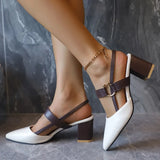 Women's Shoes Trend 2025 Shoe Genuine  Medium Heel Block Heels Mirror Luxury Designer Chunky Sandals Ladies Sexy Sandal