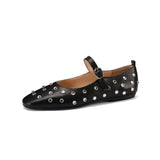 Fashion Crystal Ballet Flats Designer Luxury Mary Jane Shoes Women Black Versatile Single Shoes Comfort Soft Sole Women Loafers