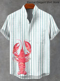 Men's New Striped Linen Short Sleeve Shirt for Summer Refreshing and Comfortable Fabric High Quality Button Top