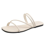 2025 New Roman Style Women's Summer Slippers Korean Fashion Open-Toe Sandals Casual Flat Outdoor Beach Shoes Non-Slip Slippers