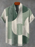 Men's New Striped Linen Short Sleeve Shirt for Summer Refreshing and Comfortable Fabric High Quality Button Top