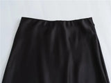 Black Satin Skirt Woman High Waist Elegant Long Skirts For Women Fashion Summer Midi Skirt Office Women's Skirts