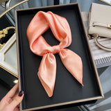 Latest Women's Solid Silk Shawl Hijabs Pashmina Foulard Bandana Bandannas Popular Sunscreen Headcloth 60cm Square Scarf