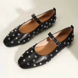 Fashion Crystal Ballet Flats Designer Luxury Mary Jane Shoes Women Black Versatile Single Shoes Comfort Soft Sole Women Loafers