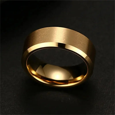 Charm Stainless Steel Black Ring Wedding Band Men Women Matte Jewelry