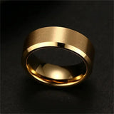 Charm Stainless Steel Black Ring Wedding Band Men Women Matte Jewelry