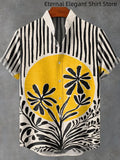 Men's New Striped Linen Short Sleeve Shirt for Summer Refreshing and Comfortable Fabric High Quality Button Top