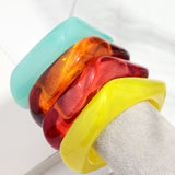 Boho Brown Irregular Acrylic Resin Chunky Bangles for Women