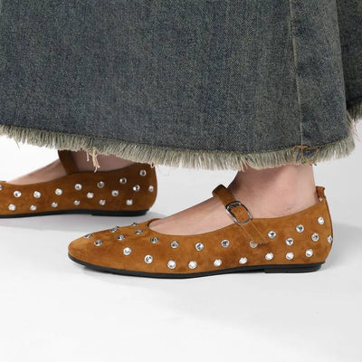 Fashion Crystal Ballet Flats Designer Luxury Mary Jane Shoes Women Black Versatile Single Shoes Comfort Soft Sole Women Loafers