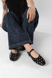 Fashion Crystal Ballet Flats Designer Luxury Mary Jane Shoes Women Black Versatile Single Shoes Comfort Soft Sole Women Loafers
