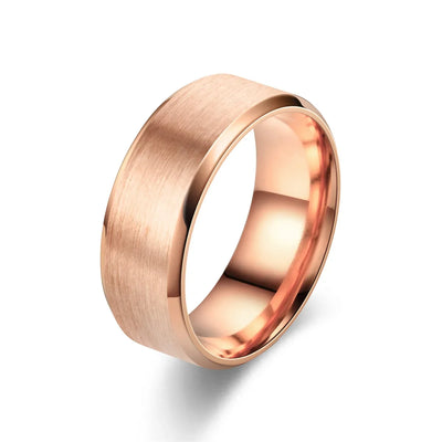 Charm Stainless Steel Black Ring Wedding Band Men Women Matte Jewelry