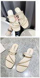 2025 New Roman Style Women's Summer Slippers Korean Fashion Open-Toe Sandals Casual Flat Outdoor Beach Shoes Non-Slip Slippers