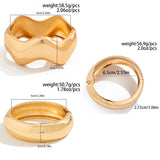 Ingemark 3 Styles Punk Hip Hop Smooth Heavy Metal Spring Bangles for Women Fashion Statement Gold Color Bracelets Men Jewelry