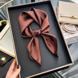 Latest Women's Solid Silk Shawl Hijabs Pashmina Foulard Bandana Bandannas Popular Sunscreen Headcloth 60cm Square Scarf