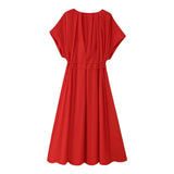 Spring Summer Vintage Women Dresses Fashion Single Breasted Sashes Draped V Neck Sleeveless Solid Ladies Dresses
