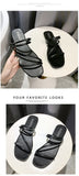 2025 New Roman Style Women's Summer Slippers Korean Fashion Open-Toe Sandals Casual Flat Outdoor Beach Shoes Non-Slip Slippers