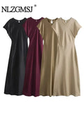 TRAFSHE Midi Satin Dress Woman Long Dresses For Women Chic And Elegant Evening Dresses Female Party Dress