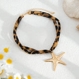 Ingemark Multilayer Velvet Chain Necklace Women 2025 New Fashion Metal Conch Starfish Heart Pendant Neck Jewelry
