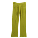 Spring Summer Elegant Solid Office Lady Suits Fashion Sashes Shrug Single Breasted Straight Blazers Chic Flare Pants