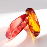 Boho Brown Irregular Acrylic Resin Chunky Bangles for Women