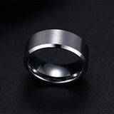 Charm Stainless Steel Black Ring Wedding Band Men Women Matte Jewelry