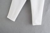 TRAFZA Women Elegant Solid Pencil Pants High Waist Pant For Women Casual Streetwear Woman Trousers Office Wear Chic Pant