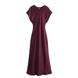 TRAFSHE Midi Satin Dress Woman Long Dresses For Women Chic And Elegant Evening Dresses Female Party Dress