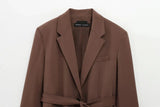 Spring Summer Office Lady Elegant Solid Women Suit Fashion Casual Sashes Straight Shrug Blazer Chic Zipper Long Pant