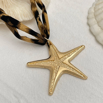 Ingemark Multilayer Velvet Chain Necklace Women 2025 New Fashion Metal Conch Starfish Heart Pendant Neck Jewelry