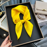 Latest Women's Solid Silk Shawl Hijabs Pashmina Foulard Bandana Bandannas Popular Sunscreen Headcloth 60cm Square Scarf