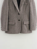Women 2025 Autumn New Fashion Houndstooth Suit Chic Suit Collar Button Casual Long Sleeve Jacket Outerwear Mujer