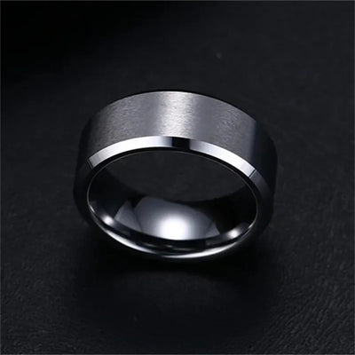 Charm Stainless Steel Black Ring Wedding Band Men Women Matte Jewelry