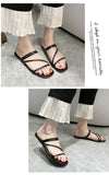 2025 New Roman Style Women's Summer Slippers Korean Fashion Open-Toe Sandals Casual Flat Outdoor Beach Shoes Non-Slip Slippers