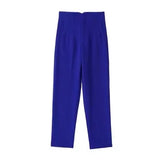 TRAFZA Women Elegant Solid Pencil Pants High Waist Pant For Women Casual Streetwear Woman Trousers Office Wear Chic Pant