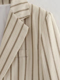Lady Commute Or High Street Striped Blazer Women's Single-breasted Slim Blazer 2025 Spring Fashion Simple Modern Blazer