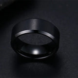 Charm Stainless Steel Black Ring Wedding Band Men Women Matte Jewelry
