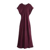 TRAFSHE Midi Satin Dress Woman Long Dresses For Women Chic And Elegant Evening Dresses Female Party Dress