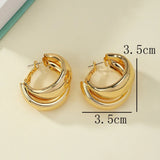 Personality Fashion Double Layer Circle Hoop Earrings Women Gold Colour