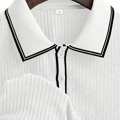 Men's Polo Short-sleeved Shirt Solid Color For Men Business Casual And Trendy Summer New Men's Short-sleeved Polo Shirt